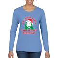 We Gonna Party Like its my Birthday Ugly Christmas Sweater Womens Graphic Long Sleeve T-Shirt, Light Blue, Large