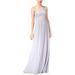 Adrianna Papell Womens One Shoulder Lace Evening Dress