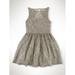 Polo Ralph Lauren Girls SILVER Fit-&-Flare Metallic Lace Dress, US 3/3T