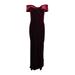 Xscape Women's Plus Size Off-The-Shoulder Velvet Gown