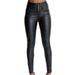 Women's PU Faux Leather Pants High Waist Wet Look Stretch Hipsters Trousers Skinny Leggings