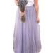 Listenwind Womens Purple Boho Double Layer Tulle Skirt Pleated Long Maxi Tutu A-Line Party Dress Skirt