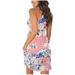 Womens Summer Boho Floral Print Sleeveless Mini Dress Casual Holiday Sundress