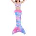 CVLIFE 3PCS Baby Girls Swimsuits Mermaid Tail Swimmable Bikini Set Beachwear Party Summer Holiday Kids Children Swimming Costumes 2-13Year