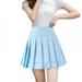 Wisremt Women's Simple High Waist All Around Pleated A-Line Skirt Student Ladies Skirt