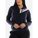 Womens Juniors Long Sleeve Stretchy Hoodie - Cozy Navy Sweater - Zip Up Hooded Sweater 10018N