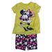 Disney Little Girls Yellow Minnie Mouse Short Sleeve Outfit Set