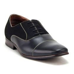 Men's 20617 Cap Toe Derby Oxfords Lace Up Casual Dress Shoes, Black, 10