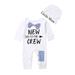 Puloru 0-24M Newborn Clothes Infant Baby Boy Girl Long Sleeve Cotton Romper+Hat Jumpsuit Long Pants Outfits Set