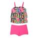 Wonder Nation Girls Tie Dye Tiered Tankini Boyshort Swimsuit (Little Girls & Big Girls)