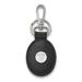 Solid 925 Sterling Silver Official Syracuse University Black Leather Oval Key Chain - 74mm x 31mm