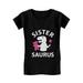 Tstars Girls Big Sister Shirt Lovely Best Sister Cute T Rex Sister Saurus B Day Gifts for Sister Gift for Big Sister Girls Graphic Tee Toddler Kids Funny Sis Girls Fitted Birthday T Shirt