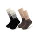 Treehouse Knit (2 Pack) Womens Thick Knit Sherpa Fleece Slipper Socks Grippers