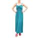 anni women's clothing-ladies twist front maxi dress medium turquoise