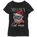 Girl's Lost Gods Christmas Cat Meowy Catmas Graphic Tee Black X Small