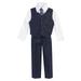 Little Boys Navy Vest Pants Special Occasion Outfit Set 3