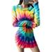 Women Casual Loose With Hat Dress Colors Spring Autumn Boho Full Long Sleeve Befree Mini Dress Plus Sizes Dresses