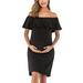UKAP Womens Maternity Dress Pregnancy Off-Shoulder Summer Casual Bodycon Mini Dress Elegant Cocktail Party Dress