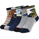 Kids Boys Cartoon Dinosaurs Pattern Sport Socks Crew Socks for 0-3 Years Old, 5 Pairs