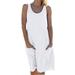 Plus Size Summer T Shirt Dresses Casual Beach Vest Swing Dresss For Ladies solid Color Tunic Dress Girls Tee Shirt Blouse Summer beach Sundress