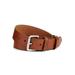 Embossed Logo Patch Leather Belt