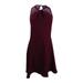 CECE Womens Burgundy Sleeveless Halter Mini Fit + Flare Party Dress Size: 4