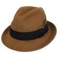 Blues Crushable Wool Felt Trilby Fedora Hat - XL - Pecan