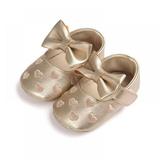 Balems Baby Girls Soft Bottom Non-slip Shoes Big Bow Embroidery Newborn PU Leather Shoes for First Walkers