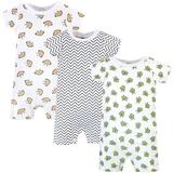 Hudson Baby Boy or Girl Gender Neutral Cotton Rompers, 3-Pack