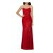 XSCAPE Womens Red Slitted Spaghetti Strap Square Neck Full-Length Sheath Cocktail Dress Size 12