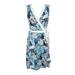Tommy Hilfiger Blue Multi Sleeveless Floral-Print Wrap Dress 10