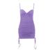 SUNSION Women Bodycon Slim Sleeveless Ruched V-Neck Strap Side High Waist Dress