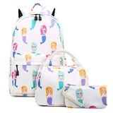 Abshoo Lightweight Cute Mermaid Backpacks For School Kids Girls Backpack With Lunch Bag (Set Mermaid Beige)