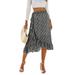 Avamo Boho Beach Wrap Split Skirt For Women Waist Knot Floral Print High Waist Ruffled Skirts Sundress