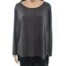 Style & Co. NEW Gray Womens Size 0X Plus Scoop Neck Ribbed Sweater