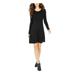 STYLE & COMPANY Womens Black Long Sleeve Scoop Neck Short Sheath Dress Size PXL