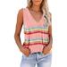 Avamo Sleeveless Tank Top for Womens Tie Dye Loose Comfy T-shirt Summer Ladies Camis Cami Tops Sleeveless Blouse Top