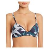 TORY BURCH Women's Printed Triangle Bikini Top L