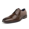 Bruno Marc Mens Comfort Oxford Shoes Formal Dress Lace Up Wing Tip Leather Shoes HUTCHINGSON_5 BROWN Size 8