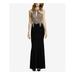XSCAPE Womens Black Gown Velvet Embellished Sleeveless Keyhole Maxi Evening Dress Size 2