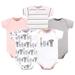 Hudson Baby Baby Girl Cotton Bodysuits, 5-Pack