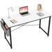 Cubiker Writing Computer Desk 40" Home Office Study Desk, Modern Simple Style Laptop Table with Storage Bag, White