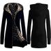 Daciye Pure Color Hoodies Overcoat Long Sleeve Coat Women Slim Outwear (Black 2XL)
