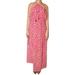 Michael Michael Kors Off-The-Shoulder Floral Print Maxi Dress (Raspberry, 8)