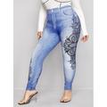 Women's Plus Size Floral Print Jeggings