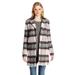 Joe's Jeans Women's Plus Size Alister Long Acrylic/Wool Coat, Cream/Charcoal Plaid, Large