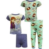 Disney Girls' Disney Frozen II Elsa and Anna 4 Piece Cotton Toddler Pajama Set