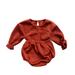 Infant Baby knitting Clothing Set Baby Girls Boys 2Pcs Clothes Set Full Sleeve Tops Shorts Bloomer Set Toddler Shirt Set Red