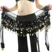 EleaEleanor Women Sexy Chiffon Belly Dance Hip Scarf 58 Coins Sequin Waistband Belt Skirt Hip Wrap