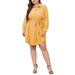 Colisha Long Sleeve Lapel Shirt Dress for Women Plus Size Solid Color Button Dress V Neck Lace Up Midi Dress Evening Party